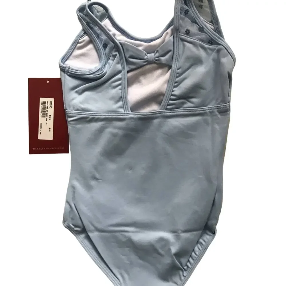 Mirella leotard Girls Size 4 6 Bow Back keyhole M603C dancewear dance sequin NWT